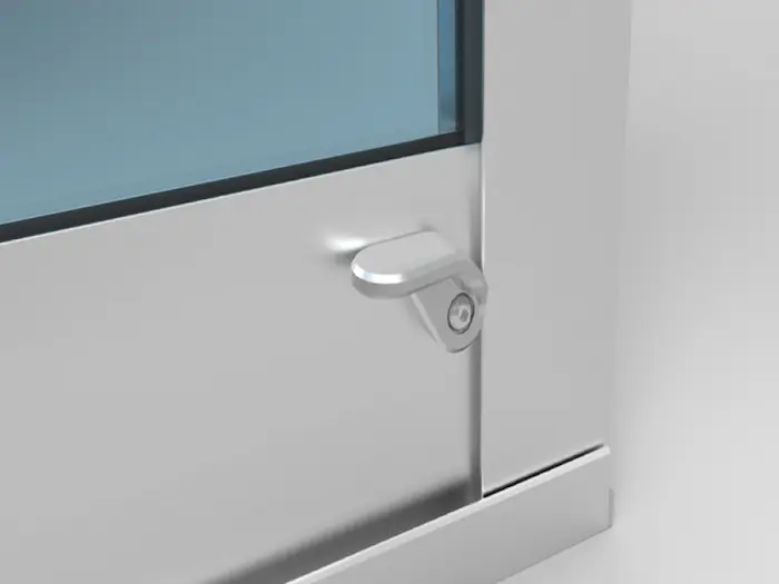 Systeme de verrouillage automatique en bas simple pour fermer et ouvrir la cloison vitrée coulissante panoramique Glass Systems