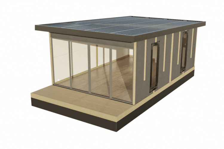 Terrasse simple ou double pour l'Annexe, le studio Glass Systems