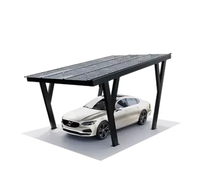 Poutres renforcées, élements compris dans la structure du Carport Photovoltaïque en aluminium Glass Systems