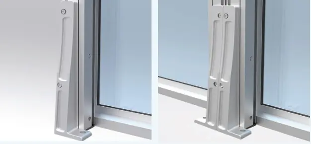 fixation au sol spécial restriction au sol conçue pour le paravent extérieur verre et aluminium Glass Systems