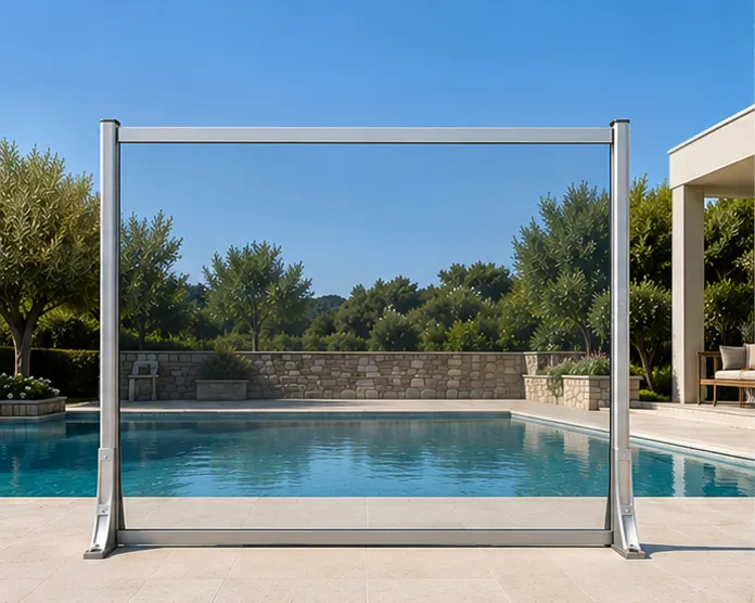 Présentation verre, garde-corps vitré avec poteau en version standard ou dépassement du verre