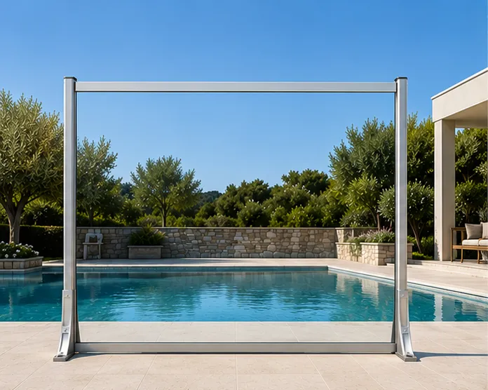 Présentation verre, garde-corps vitré avec poteau en version standard ou dépassement du verre