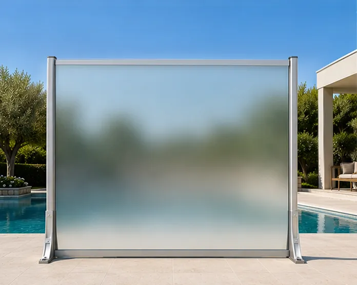 Présentation verre, garde-corps vitré avec poteau en version standard ou dépassement du verre