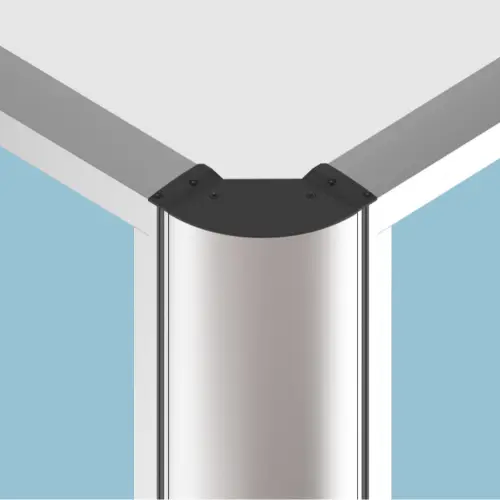 Profil d'angle pour cacher les fixations d'angle du paravent extérieur fixe