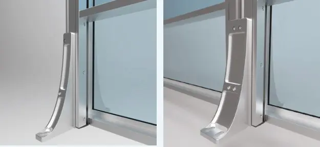 fixation au sol simple et double pour paravent extérieur en aluminium